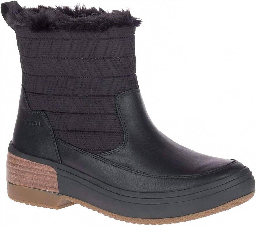 NEW MERRELL women's haven bluff polar waterproof boots in black